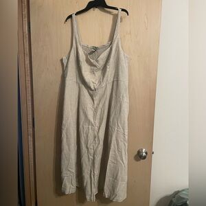 Old navy fit & flare sleeveless midi linen dress